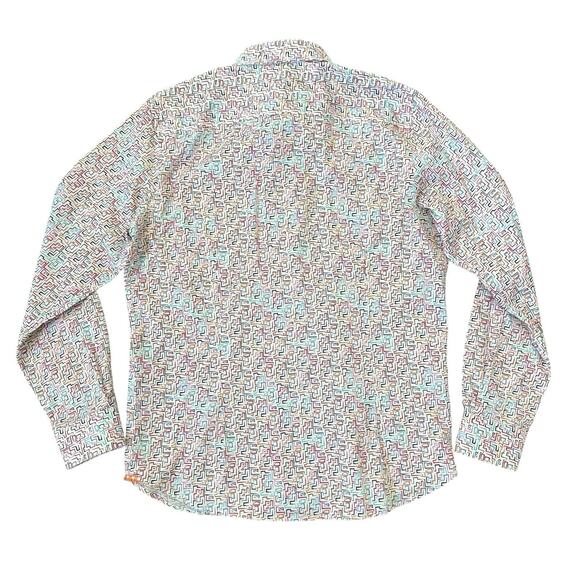Robert Graham Long Sleeve Button Up Shirt Mens Large Colorful Geometric Pattern - Picture 9 of 15
